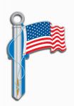 LUCKY LINE Lucky Line Key Shapes Series B101K Key Blank, American Flag, Brass, Enamel-Coated, For: Kwikset Locks HARDWARE & FARM SUPPLIES LUCKY LINE