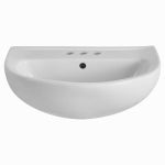 AMERICAN STANDARD American Standard Evolution 0467004.020 Pedestal Sink Top, 3-Deck Hole, 22 in OAW, 18 in OAH, 34-1/2 in OAD, White PLUMBING, HEATING & VENTILATION AMERICAN STANDARD