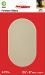 SHEPHERD HDWE. PROD., LLC. Super Sliders 3-1/2" x 6" Hard Oval Beige 4 pack