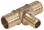 SHARKBITE/CASH ACME Barb Insert Pipe Tees, Lead-Free Brass, 3/4 x 3/4 x 1/2 In., 10-Pk.