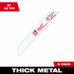 MILWAUKEE Milwaukee 48-00-5092 Reciprocating Saw Blade, 3/4 in W, 6 in L, 10 TPI TOOLS MILWAUKEE