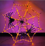 J. HOFERT COMPANY Spider Web with Lighted Spiders & Twinkling Eyes, 3 Ft.
