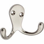 ASSA ABLOY AMERICAS RESIDENTIALI NC Wall Hook for Clothes, Double Prong, Satin Nickel Finish, 2-Pk. HARDWARE & FARM SUPPLIES ASSA ABLOY AMERICAS RESIDENTIALI NC