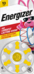 ENERGIZER Hearing Aid Batteries, Size 10, Yellow Tab, 6-Pk. ELECTRICAL ENERGIZER