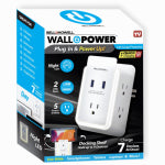E. MISHAN & SONS Wall Power Adapter, 5 Outlets, 2 USB Ports, As Seen on TV