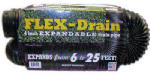 AMERIMAX HOME PRODUCTS Flexible Expandable Drain Pipe, Solid Black Polyethylene, 4 In. x 25 Ft.