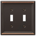 AMERELLE Amerelle Chelsea 149TTDB Wallplate, 4-7/8 in L, 4-15/16 in W, 2 -Gang, Steel, Aged Bronze ELECTRICAL AMERELLE