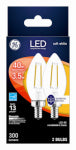 GE GE 23155 LED Bulb, Decorative, BC Lamp, 40 W Equivalent, E12 Lamp Base, Dimmable, Soft White Light, 2700 K Color Temp ELECTRICAL GE