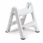 RUBBERMAID Rubbermaid EZ-Step Series FG420903WHITE Folding Step Stool, 25 in H, White PAINT RUBBERMAID