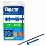 ITW BRANDS Concrete Anchors, Hex Washer Head, Steel, 1/4 x 2-1/4 In., 75-Pk.