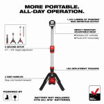 MILWAUKEE ELECTRIC TOOL CORP M12 Rocket 12-Volt Cordless Dual Power Tower Work Light, LIGHT ONLY