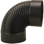 IMPERIAL Imperial BM0025 Stove Pipe Elbow, 90 deg Angle, 8 in, 24 Gauge, Steel, Black PLUMBING, HEATING & VENTILATION IMPERIAL