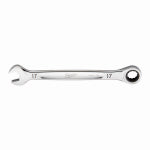 MILWAUKEE Milwaukee 45-96-9317 Ratcheting Combination Wrench, Metric, 17 mm Head, 9.19 in L, 12-Point, Steel, Chrome TOOLS MILWAUKEE
