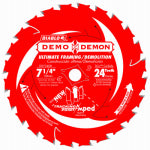 DIABLO Diablo D0724DA Circular Saw Blade, 7-1/4 in Dia, 5/8 in Arbor, 24-Teeth, Carbide Cutting Edge, 10,000 rpm TOOLS DIABLO