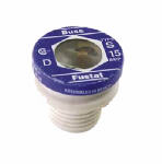 BUSSMANN Bussmann BP/S-15 Plug Fuse, 15 A, 125 V, 10 kA Interrupt, Low Voltage, Time Delay Fuse ELECTRICAL BUSSMANN