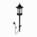 FUSION PRODUCTS LTD. Pathway Light, Black Metal, Crackle Glass Lens, 18 In. High ELECTRICAL FUSION PRODUCTS LTD.