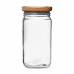 NEWELL BRANDS DISTRIBUTION LLC Ball 9.9 Cup Stack & Store Mason Jar with Wooden Lid HOUSEWARES NEWELL BRANDS DISTRIBUTION LLC