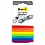 WRAP IT STORAGE Wrap-It Storage 516-SB-MC Super-Stretch Band, Silicone, Assorted ELECTRICAL WRAP IT STORAGE