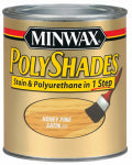 MINWAX Minwax PolyShades 61310444 Polyurethane, Satin, Liquid, Honey Pine, 1 qt Can PAINT MINWAX