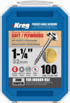 KREG TOOL COMPANY Pocket-Hole Screws, Coarse, 1.25-In., 100-Pk.