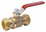 B & K INDUSTRIES B & K 107-025NL Ball Valve, 1 in Connection, Compression, 200 psi Pressure, Manual Actuator, Brass Body PLUMBING, HEATING & VENTILATION B & K INDUSTRIES