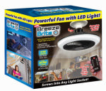 SPARK INNOVATORS CORP Ceiling Fan & LED Light, Screws into Light Socket, Remote Control HOUSEWARES SPARK INNOVATORS CORP   