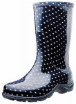 SLOGGERS Sloggers 5013BP-10 Rain and Garden Boots, 10 in, Polka Dot, Black/White CLOTHING, FOOTWEAR & SAFETY GEAR SLOGGERS