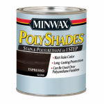 MINWAX Minwax PolyShades 214974444 Waterbased Polyurethane Stain, Gloss, Liquid, Espresso, 0.5 pt PAINT MINWAX