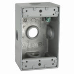 RACO INCORPORATED 1 Gang Weatherproof Outdoor Box, Gray Aluminum, 4-1/2 x 2-3/4 x 2 In. Deep ELECTRICAL RACO INCORPORATED
