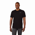 MILWAUKEE ELECTRIC TOOL CORP Freeflex Hybrid Work T-Shirt, Black, M