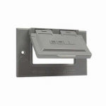 RACO INCORPORATED 1-Gang Weatherproof Flip Cover, Horizontal, GFCI, Gray ELECTRICAL RACO INCORPORATED