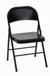DOREL HOME FURNISHINGS Steel Folding Chair, Black