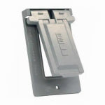 RACO INCORPORATED 1-Gang Weatherproof Flip Cover, Vertical, GFCI, Gray ELECTRICAL RACO INCORPORATED
