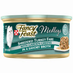 AMERICAN DISTRIBUTION & MFG Medley Wet Cat Food Shredded Turkey Fare With Garden Greens, 3 oz. PET & WILDLIFE SUPPLIES AMERICAN DISTRIBUTION & MFG