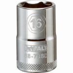 DEWALT DEWALT DWMT88738OSP Drive Socket, 16 mm Socket, 1-1/2 in OAL, 1/2 in Drive, 6-Point, Vanadium Steel, Polished Chrome TOOLS DEWALT