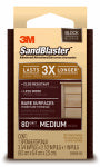 3M 3M SandBlaster 20908-80 Sanding Sponge, 3-3/4 in L, 2-5/8 in W, 80 Grit, Medium, Aluminum Oxide Abrasive PAINT 3M