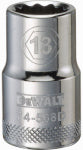 DEWALT DEWALT DWMT74568OSP Drive Socket, 13 mm Socket, 1-1/2 in OAL, 1/2 in Drive, 12-Point, Vanadium Steel, Polished Chrome TOOLS DEWALT