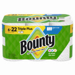 PROCTER & GAMBLE Bounty Paper Towels Select-A-Size White, 6 Triple Plus Rolls, 151 Sheets Per Roll