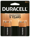DURACELL DISTRIBUTING NC Alkaline Batteries, 9V, 2-Pk.