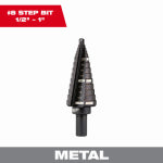 MILWAUKEE Milwaukee 48-89-9208 Step Drill Bit, 1/2 to 1 in Dia, 3-17/64 in OAL, Straight Flute, 2-Flute, 3/8 in Dia Shank TOOLS MILWAUKEE