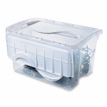 STERILITE Sterilite 19148006 Storage Box, Plastic, Clear/White, 22-3/8 in L, 15-7/8 in W, 13-1/8 in H HOUSEWARES STERILITE