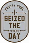 OPEN ROAD BRANDS LLC Metal Sign, "I Seized the Wrong Day", 10 x 14 In. HOUSEWARES OPEN ROAD BRANDS LLC