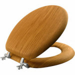 MAYFAIR Bemis 9601CP 378 Traditional Toilet Seat, Round, Wood, Natural Oak, Chrome Hinge PLUMBING, HEATING & VENTILATION MAYFAIR