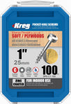 KREG TOOL COMPANY Pocket-Hole Screws, Coarse, 1-In., 100-Pk. TOOLS KREG TOOL COMPANY   