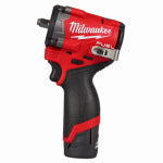 MILWAUKEE ELECTRIC TOOL CORP M12 12-Volt Stubby Cordless Impact Wrench Kit, Brushless Motor, 3/8 In., 5.0 Ah & 2.5 Ah Batteries & Charger TOOLS MILWAUKEE ELECTRIC TOOL CORP