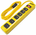 YELLOW JACKET CCI 5139N Power Outlet Strip, 6 ft L Cable, 6 -Socket, 15 A, 125 V, Yellow ELECTRICAL YELLOW JACKET