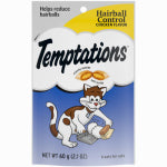 AMERICAN DISTRIBUTION & MFG Temptations Cat Treats, Hairball Control, 2.1 oz.