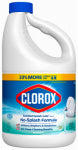 CLOROX Clorox Splash-Less 32339 Bleach, 77 oz, Bottle, Liquid, Clean Linen CLEANING & JANITORIAL SUPPLIES CLOROX