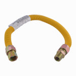 SHARKBITE/CASH ACME Eastman 1 In. OD x 24 In. Coated Stainless Steel Gas Connector, 3/4 In. FIP x 3/4 In. MIP (Tapped 1/2 In. FIP)