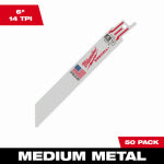 MILWAUKEE ELECTRIC TOOL CORP Sawzall Reciprocating Saw Blades, 14 TPI, 6 In., 50-Pk. TOOLS MILWAUKEE ELECTRIC TOOL CORP